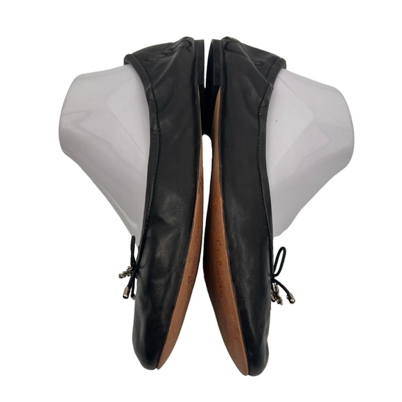 Sam Edelman Black Leather Logo Charm Ballet Flats Size 8.5 Women’s - Picture 8 of 10